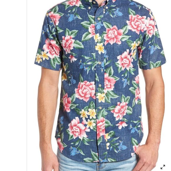 reyn spooner Other - REYN SPOONER Hou Pua Nui Tailored Fit Button Up Short Sleeve Floral Shirt sz XL